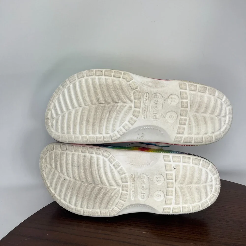 Crocs Baya‎ Clog Shoes Men's 9 Multicolor Tie Dye Slip On Sandal 206883 / W11